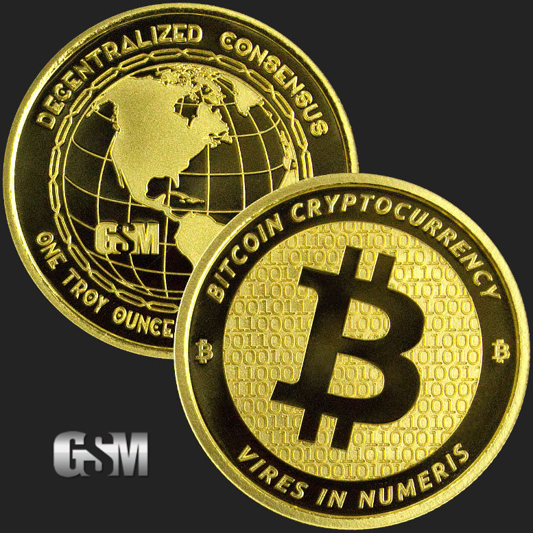 Golden State Mint Special Offers 1 Oz Bitcoin Gold Bullion Round 9999 Fine Capsule Included - 