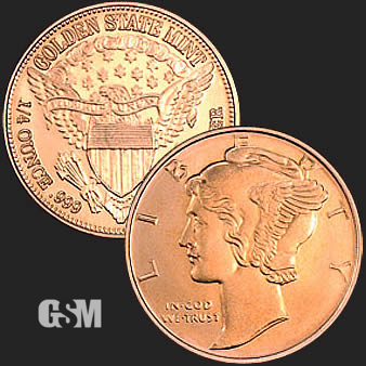 Mercury 1 4 Oz Copper Round 1 4 Oz Copper Coin