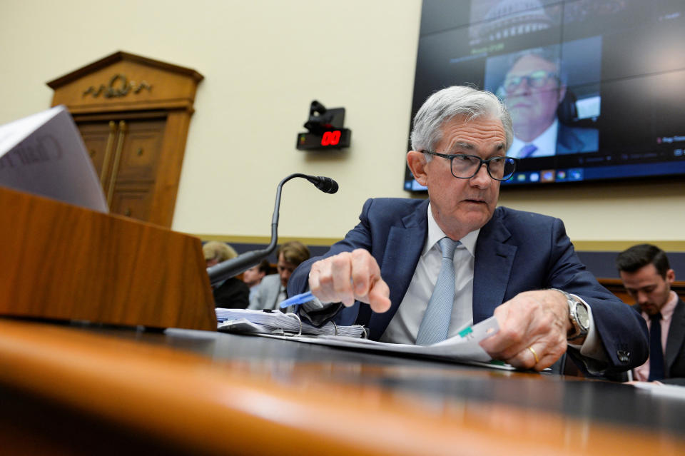 U.S. Federal Reserve Board Chair Jerome Powell testifies before a House Financial Services Committee hearing in Washington, U.S., June 23, 2022. REUTERS/Mary F. Calvert