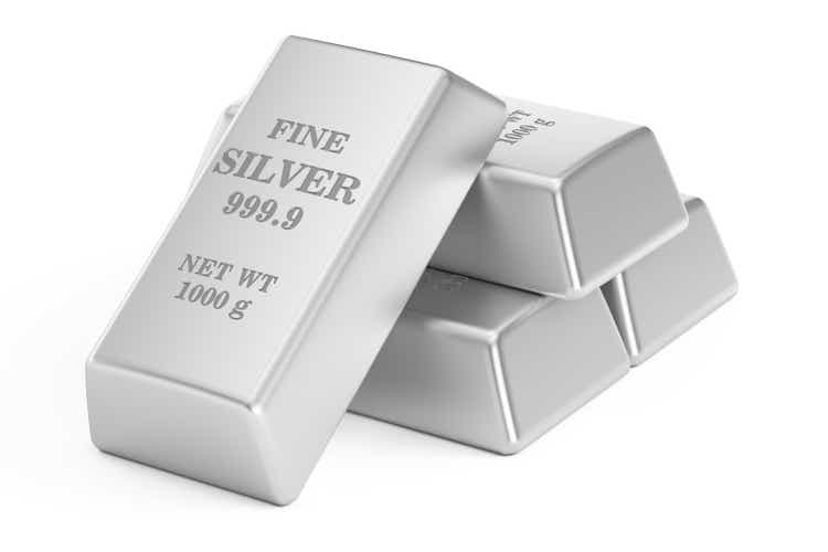 silver bars, 3D rendering