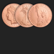 1/2 oz Copper Bullion Rounds