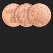 1/4 oz Copper Bullion Rounds