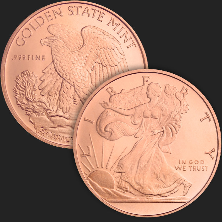 Walking Liberty 1 2 Oz Copper Round 1 2 Oz Copper Coin