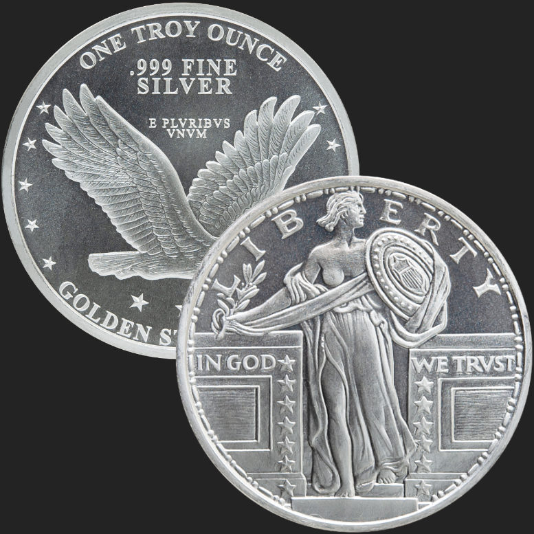 Standing Liberty 1 Oz Silver Round - 1 Oz Silver Coin