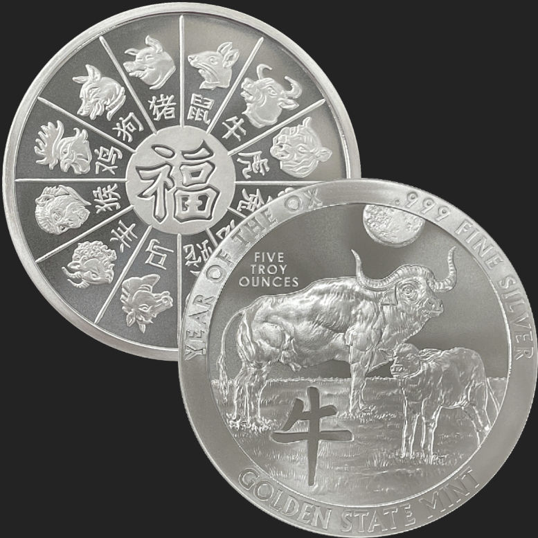 5 oz Year of the Ox Silver Round