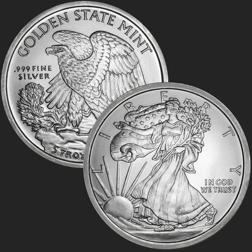 5 oz Walking Liberty Silver Round