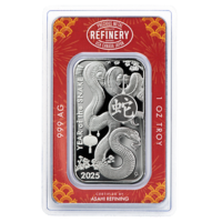 2025 1 oz Asahi Lunar Snake Silver Bar (In Assay)