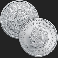 1 oz Aztec Calendar Silver Round 