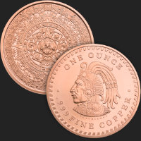 1 oz Aztec Calendar Copper Round