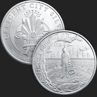 Excellent Hanging Banker & Crescent City Front & Back of 1 oz .999 Fine Silver Coin