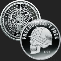 1 oz Freedom Isn't Free Silver Shield MiniMintage Silver Round