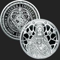 1 oz Immaculate Heart V2 Silver Shield MiniMintage Silver Round