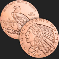 1 oz Incuse Indian Copper Round