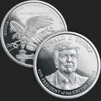 1 oz President Donald J. Trump Proof Silver Round (leatherette box & capsule included)