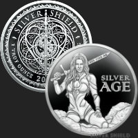 1 oz Silver Age Silver Shield MiniMintage Silver Round