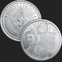 1 oz Tesla Coil BU Silver Round 2025