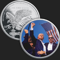 1 oz Trump FIGHT! Silver Round (capsule included)