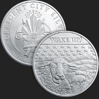 Excellent Sheep Eating Dollar & Crescent City Front & Back of 1 oz .999 Fine Silver Coin