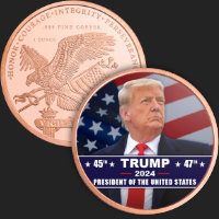 1 oz Trump 45th and 47th President of the United States Copper Round (capsule included)