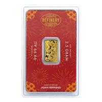 2025 2.5 Gram Asahi Lunar Snake Gold Bar (In Assay)