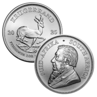 2025 1 oz South African Silver Krugerrand Coin BU