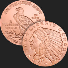 5 oz Incuse Indian Copper Round