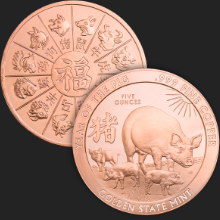 5 oz Year of the Pig Copper Round