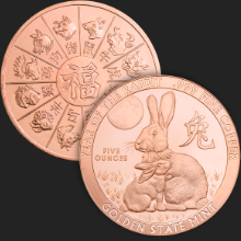 5 oz Year of the Rabbit Copper Round