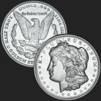 Excellent Morgan & Eagle Front & Back of 1/2 oz .999 Fine Silver Coin