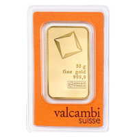 50 Gram Valcambi Gold Bar (In Assay Card)