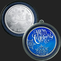  1 oz Snowflake Merry Christmas 2024 Silver Round (ornament capsule included)