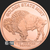 1 oz Buffalo Copper Round .999 Fine Bullion reverse