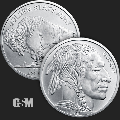 Beautiful Buffalo & Indian Front & Back of 1 oz .999 Silver Coin