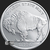 1/2 oz Fractional Buffalo .999 Silver Round Reverse