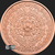 1 oz Copper Aztec Calendar .999 fine round Reverse