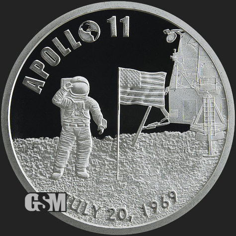 1 Oz Apollo 11 50th Anniversary Proof Silver Round .999 Fine (capsule 