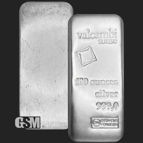 100 OZ SILVER BAR VALCAMBI 777