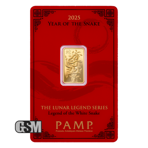 5 Gram Gold Bar Pamp Lunar White Snake