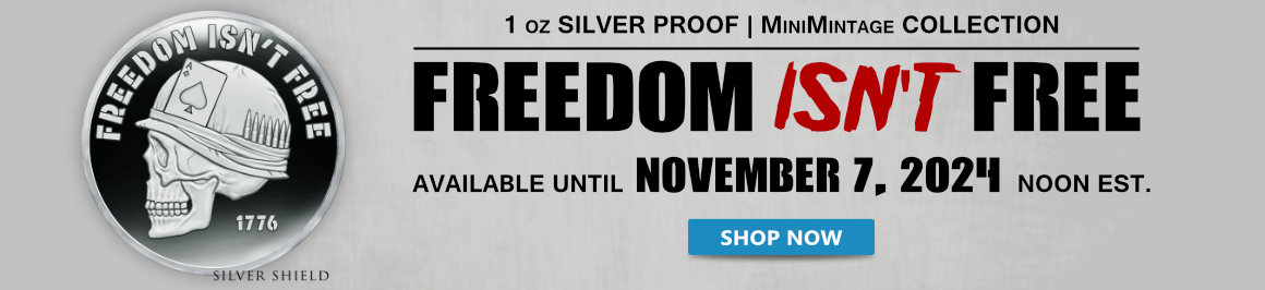 1 oz Freedom Isnt Free MiniMintage Silver Proof round