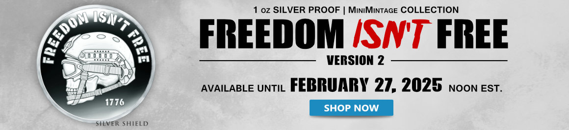 1 oz Freedom Isnt Free V2 Proof MiniMintage Silver round