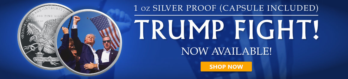 Trump Fight Golden State Mint Silver Banner